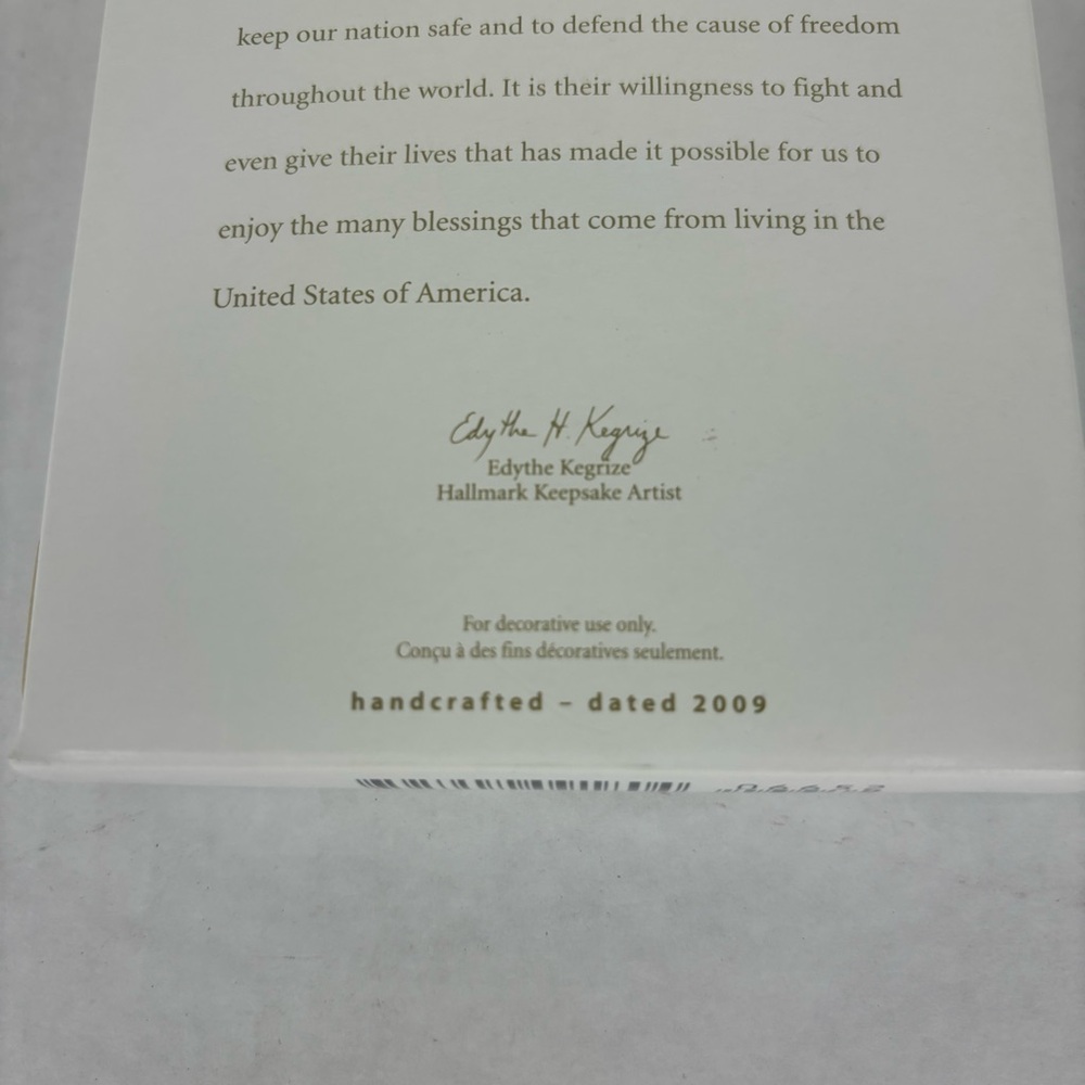Hallmark Keepsake Ornament-Because of the Brave-original box-American flag/Eagle - Picture 3 of 9